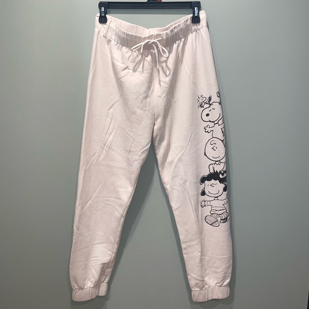 Peanuts Pale Pink Cartoon Print Joggers